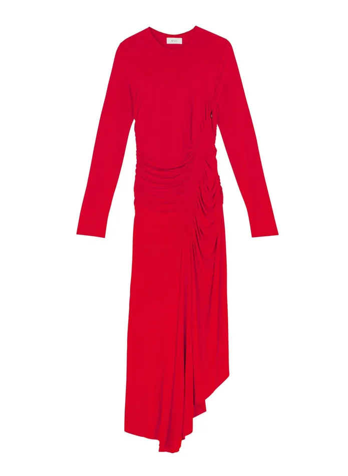 ALC Dresses Adeline Jersey Midi Dress Ruby 8211 Women