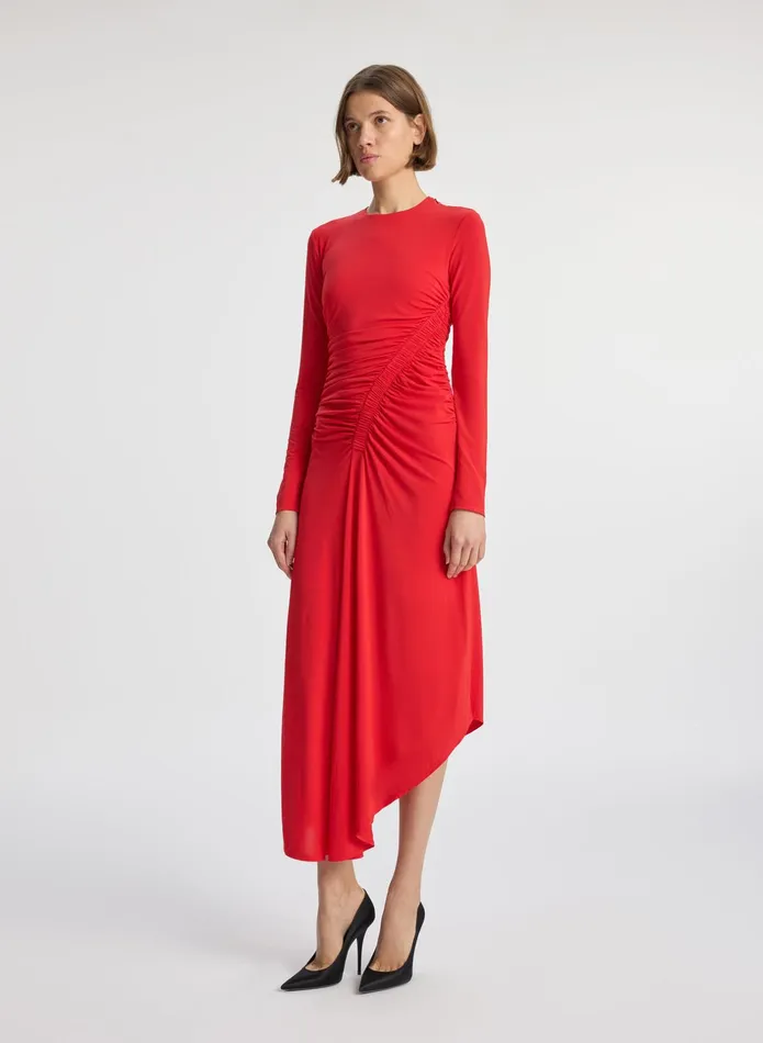 ALC Dresses Adeline Jersey Midi Dress Ruby 8211 Women
