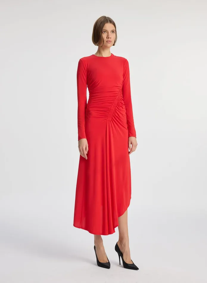 ALC Dresses Adeline Jersey Midi Dress Ruby 8211 Women