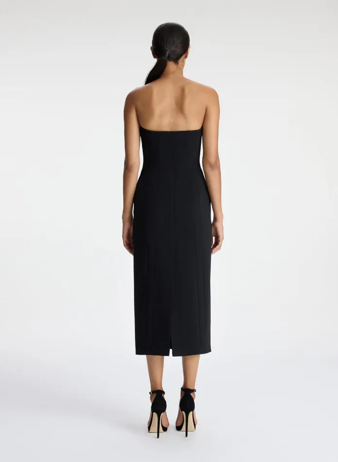 ALC Dresses Elizabeth Strapless Midi Dress Black 8211 Women