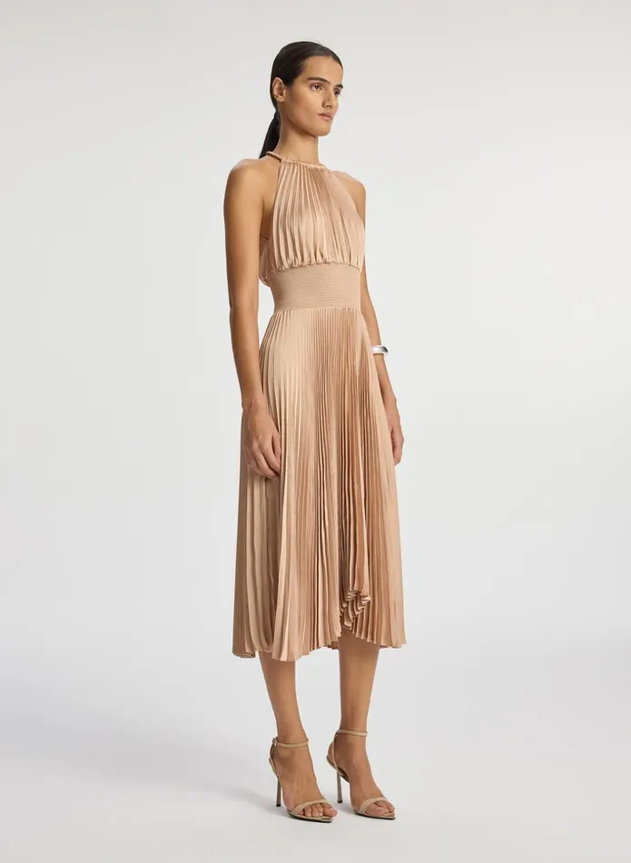 ALC Dresses Renzo Ii Satin Pleated Dress Bella 8211 Women