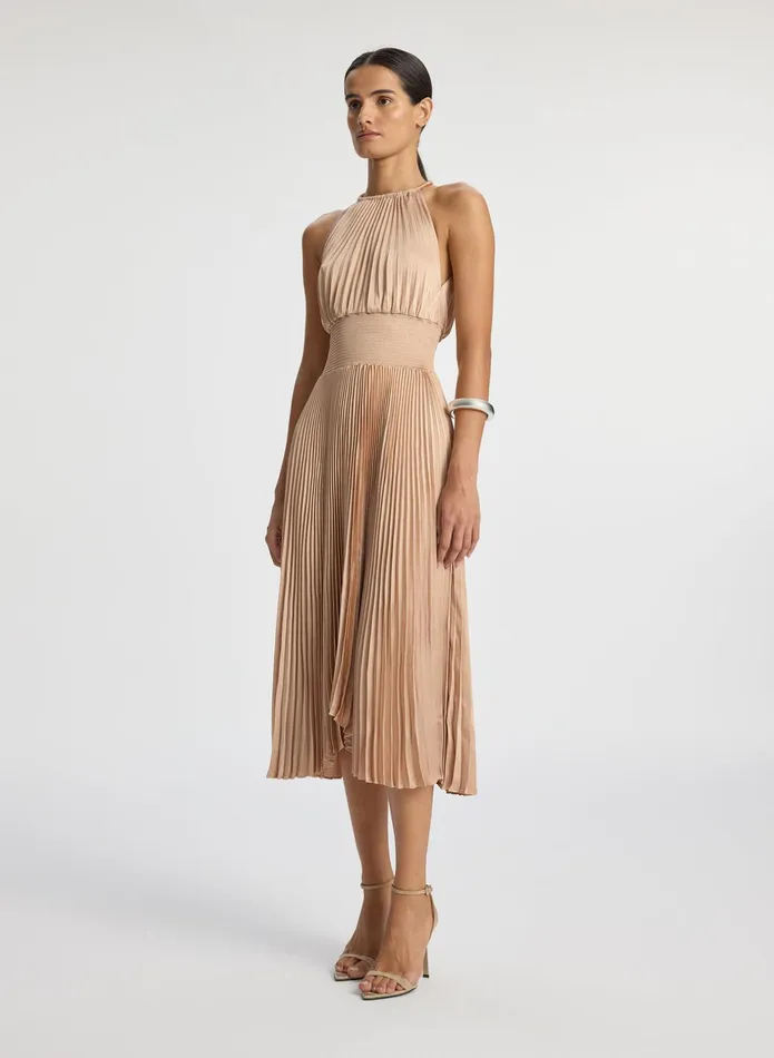 ALC Dresses Renzo Ii Satin Pleated Dress Bella 8211 Women