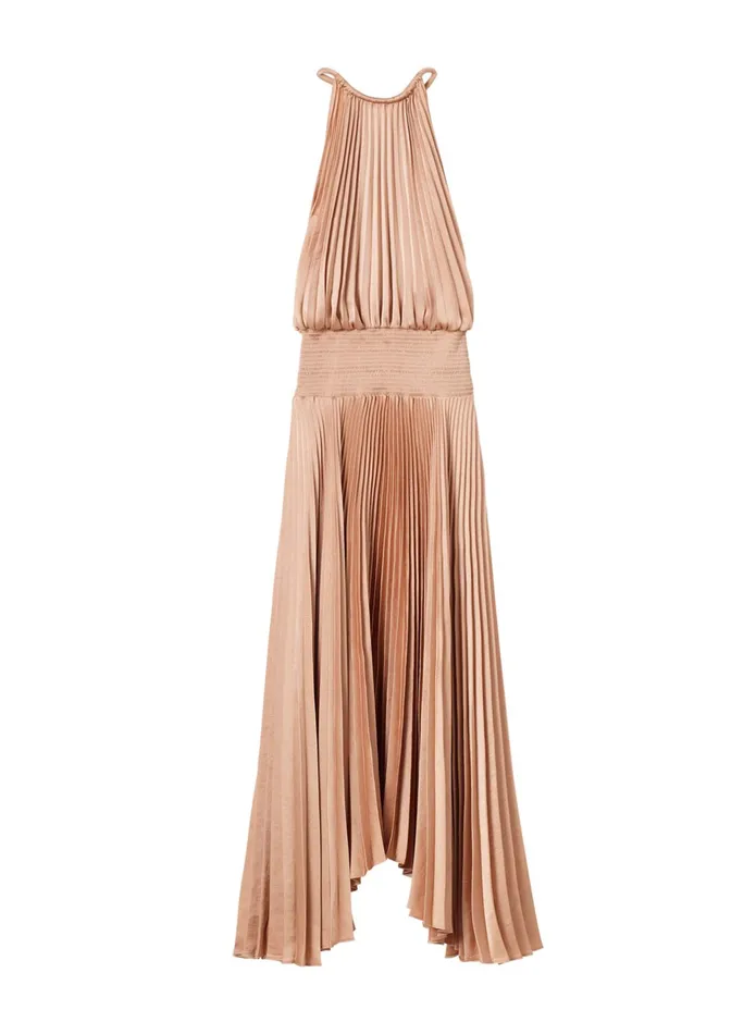 ALC Dresses Renzo Ii Satin Pleated Dress Bella 8211 Women