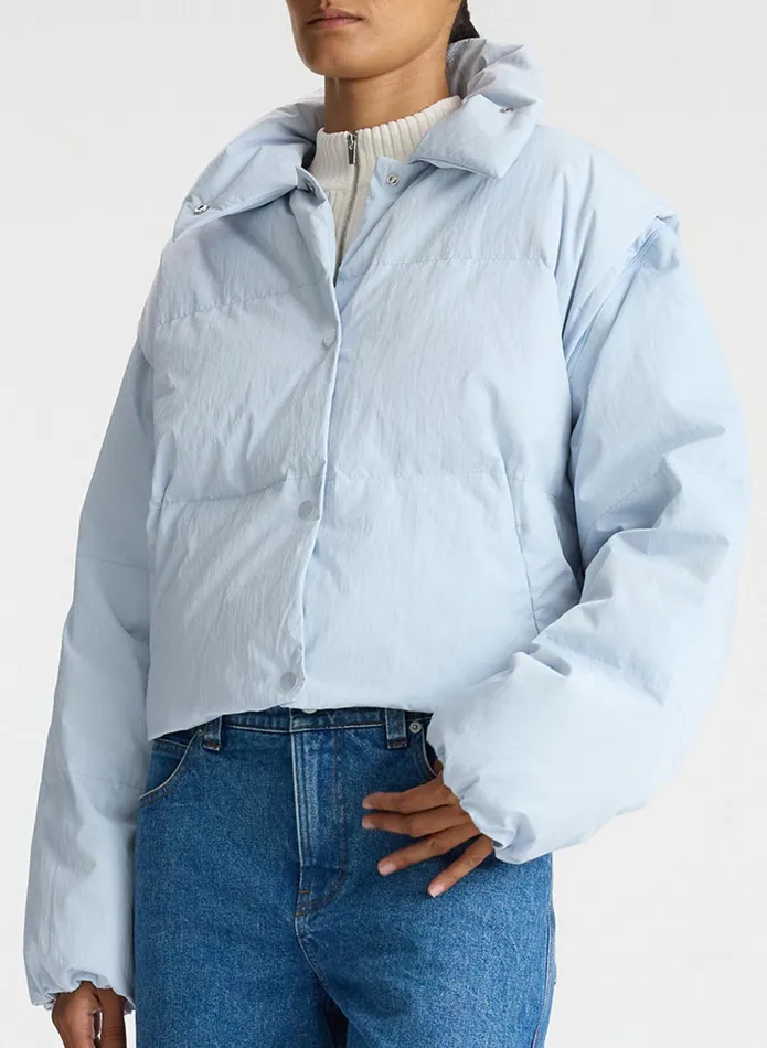 ALC Jackets and Coats Tristan Convertible Quilted Nylon Jacket Stone Blue 8211 Women ALC Jackets and Coats Tristan Convertible Quilted Nylon Jacket Stone Blue 8211 Women