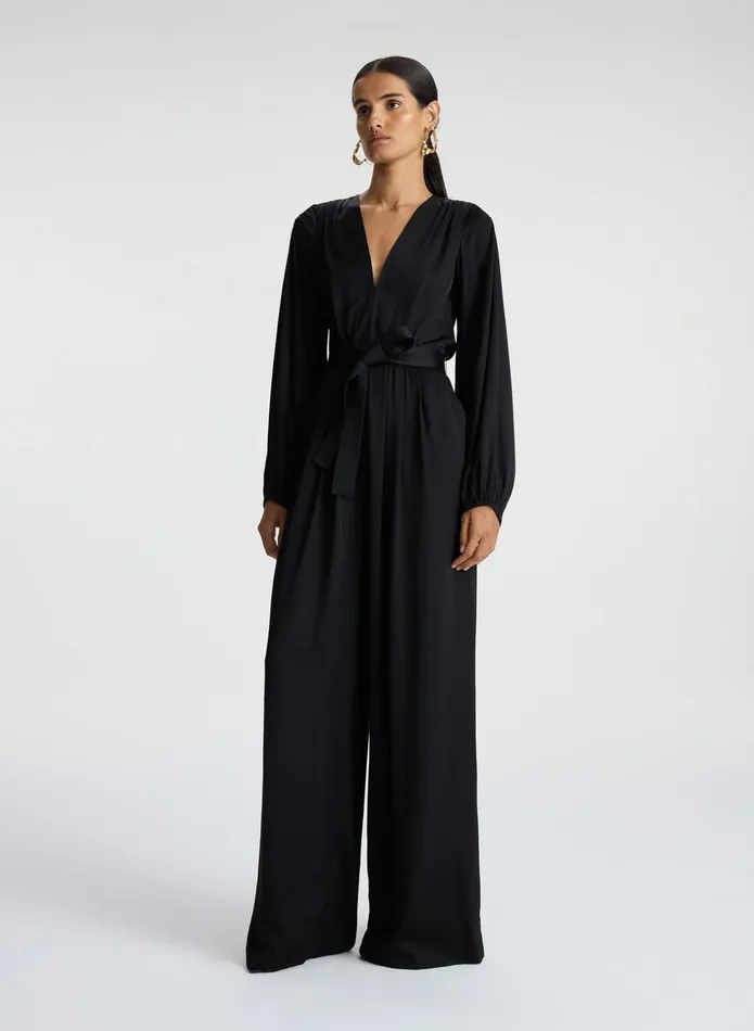 ALC Jumpsuits Imogen Satin Jumpsuit Black 8211 Women
