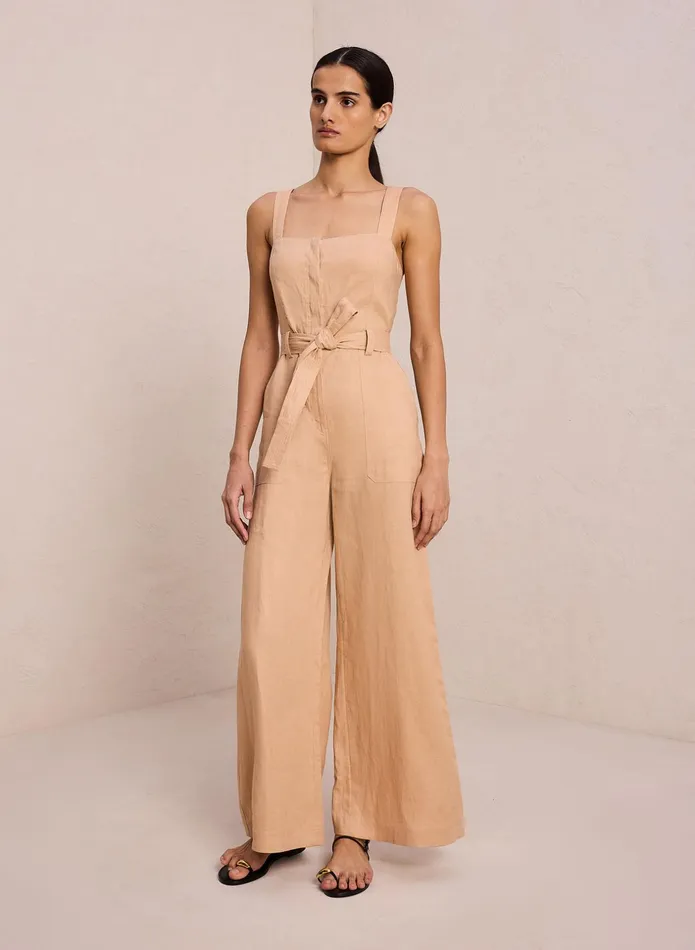 ALC Jumpsuits Winslow Linen Jumpsuit Biscotti 8211 Women