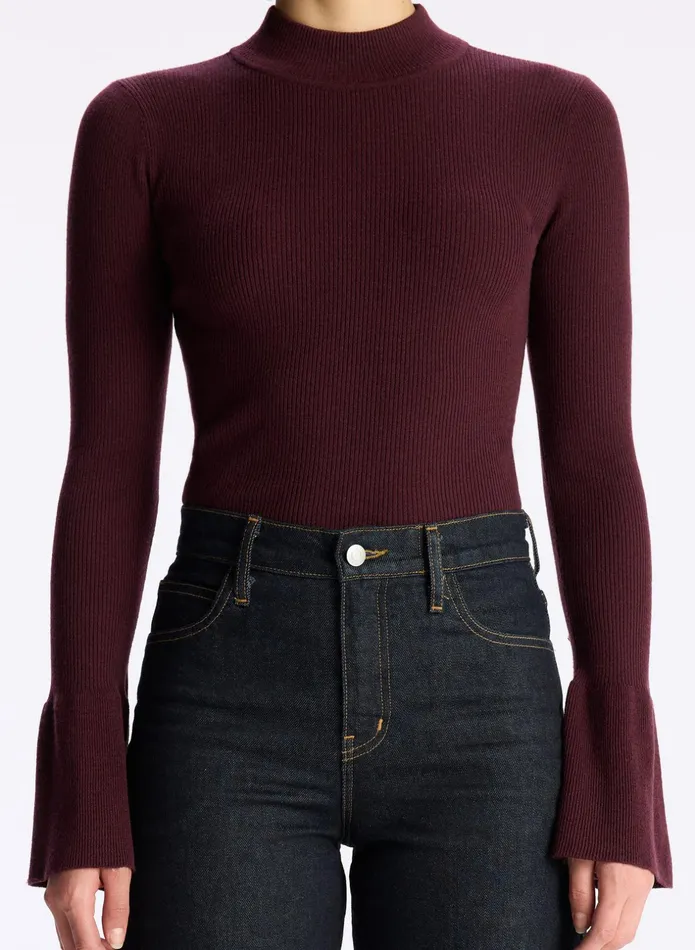 ALC Sweaters Devin Stretch Wool Sweater Deep Carob 8211 Women
