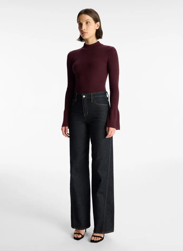 ALC Sweaters Devin Stretch Wool Sweater Deep Carob 8211 Women
