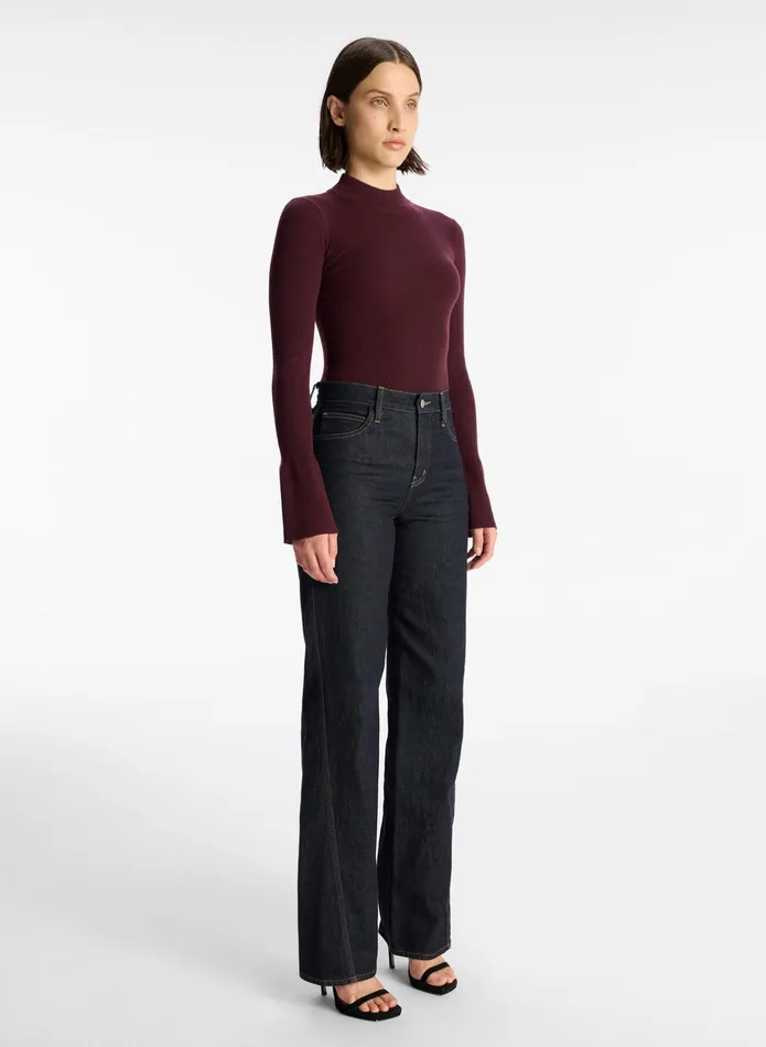 ALC Sweaters Devin Stretch Wool Sweater Deep Carob 8211 Women
