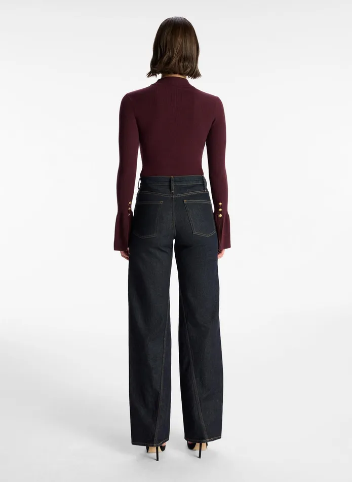 ALC Sweaters Devin Stretch Wool Sweater Deep Carob 8211 Women