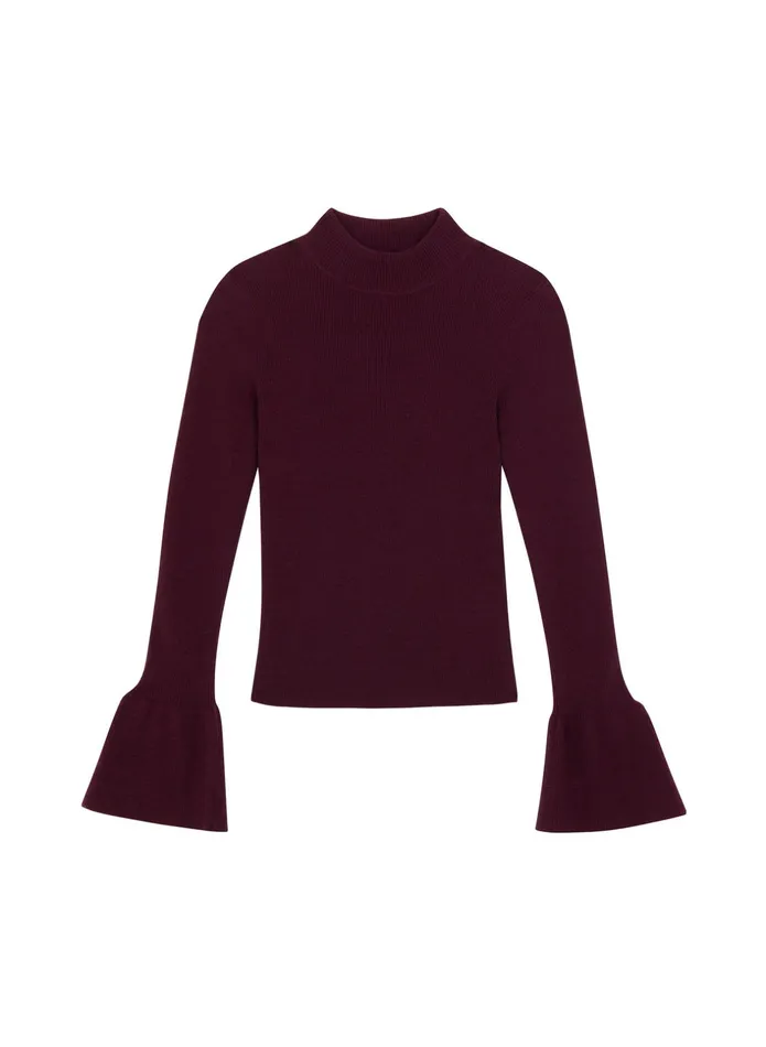 ALC Sweaters Devin Stretch Wool Sweater Deep Carob 8211 Women