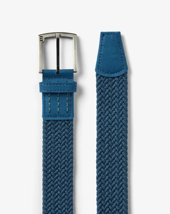 Accessories LITTLE LUCK STRETCH WOVEN BELT Dark Teal TravisMathew Belts