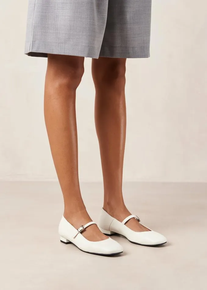 ALOHAS Ballet Flats Women Por Do Sol 8211 Cream Leather Ballet Pumps