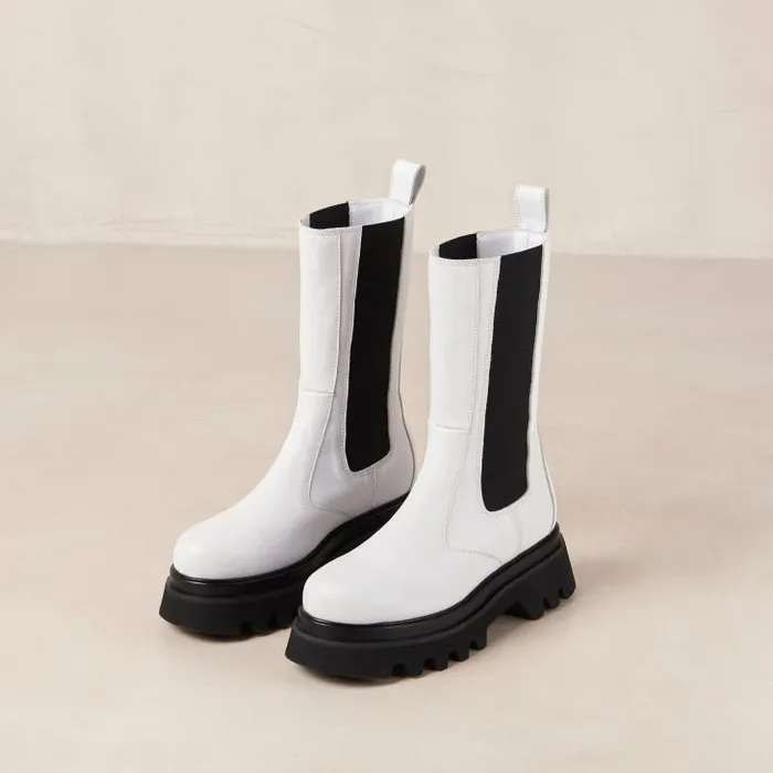 ALOHAS Boots Women All Rounder 8211 Black And White Leather Boots