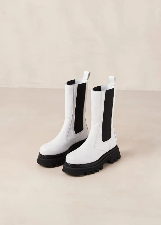 ALOHAS Boots Women All Rounder 8211 Black And White Leather Boots