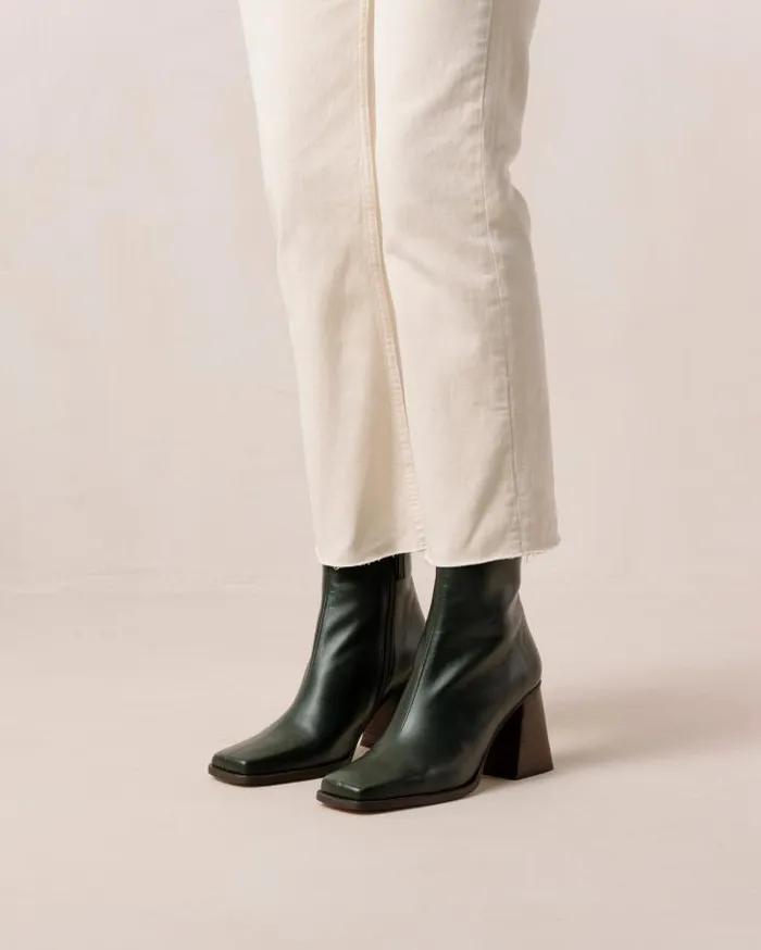 ALOHAS Boots Women South 8211 Dark Green Leather Boots