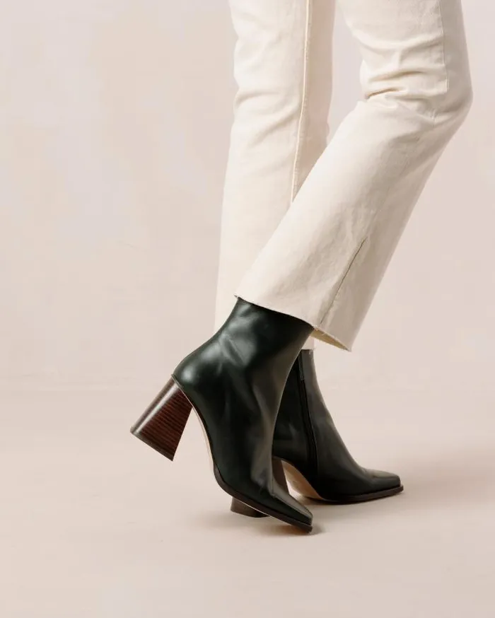 ALOHAS Boots Women South 8211 Dark Green Leather Boots