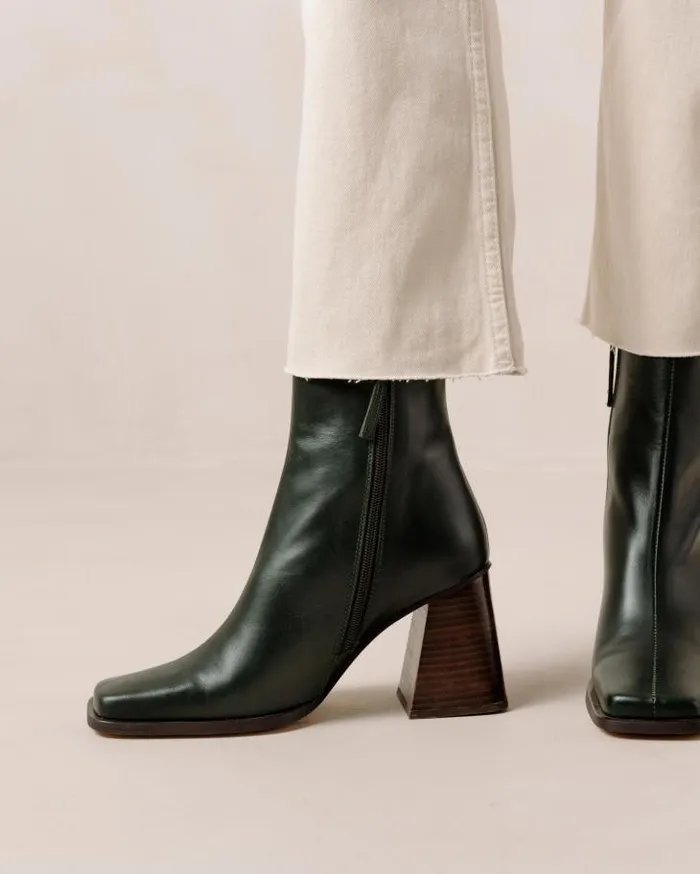 ALOHAS Boots Women South 8211 Dark Green Leather Boots
