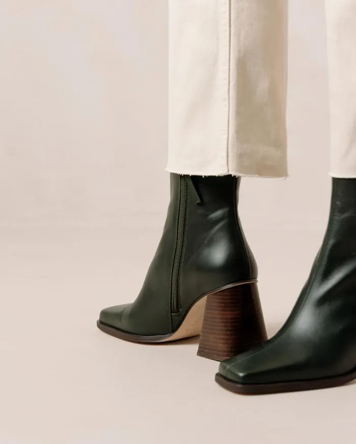 ALOHAS Boots Women South 8211 Dark Green Leather Boots