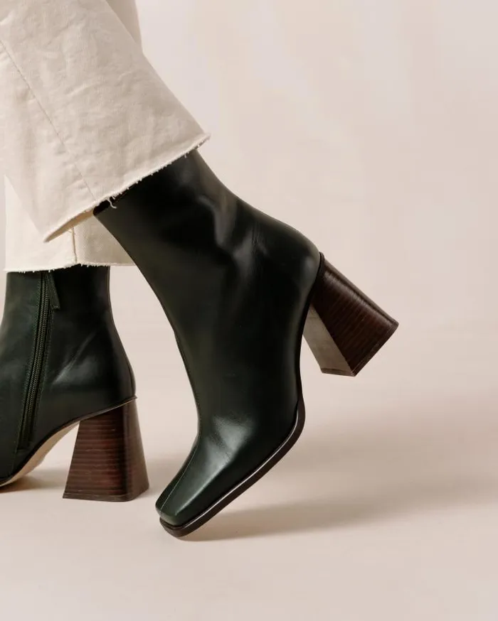 ALOHAS Boots Women South 8211 Dark Green Leather Boots