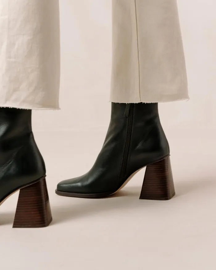 ALOHAS Boots Women South 8211 Dark Green Leather Boots