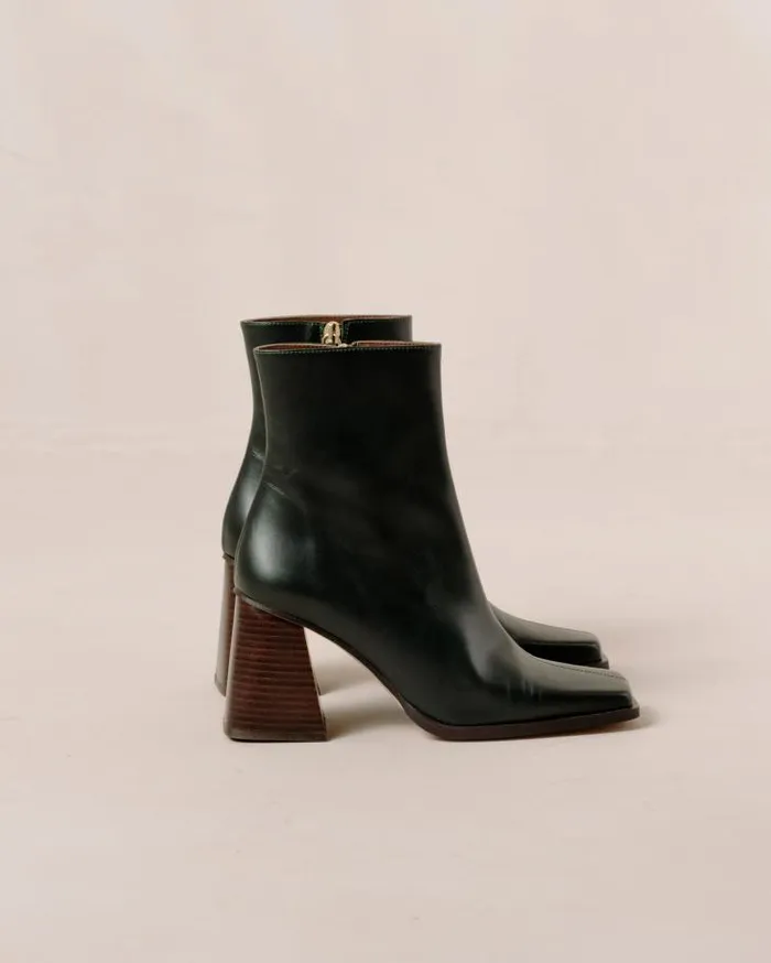 ALOHAS Boots Women South 8211 Dark Green Leather Boots