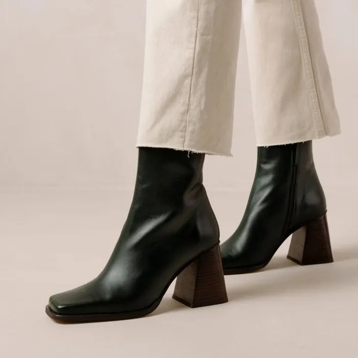 ALOHAS Boots Women South 8211 Dark Green Leather Boots