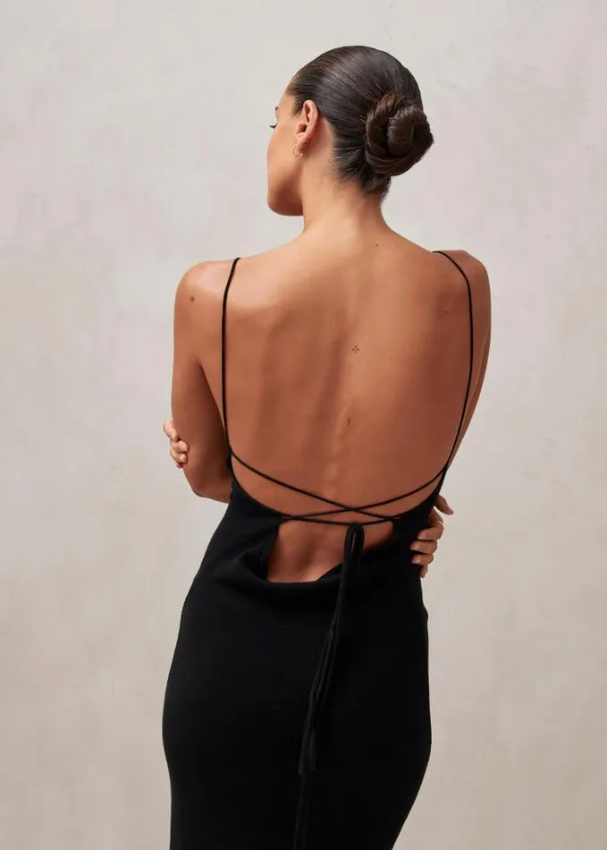 ALOHAS Dresses Women Delicate 8211 Black Knit Dress
