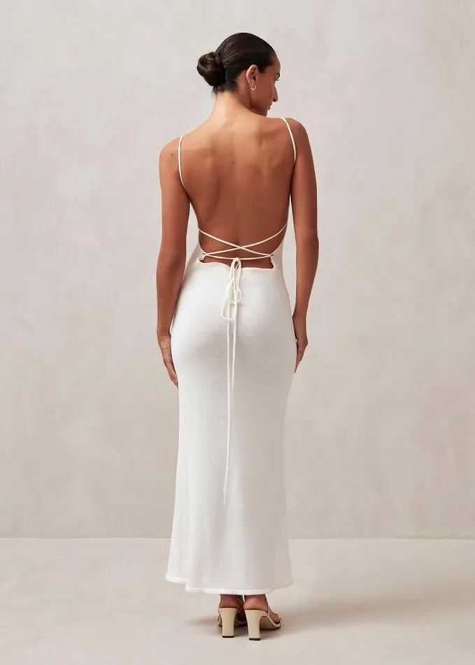 ALOHAS Dresses Women Delicate 8211 White Knit Dress