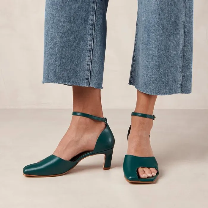 ALOHAS Heels Women Cliff 8211 Green Leather Pumps