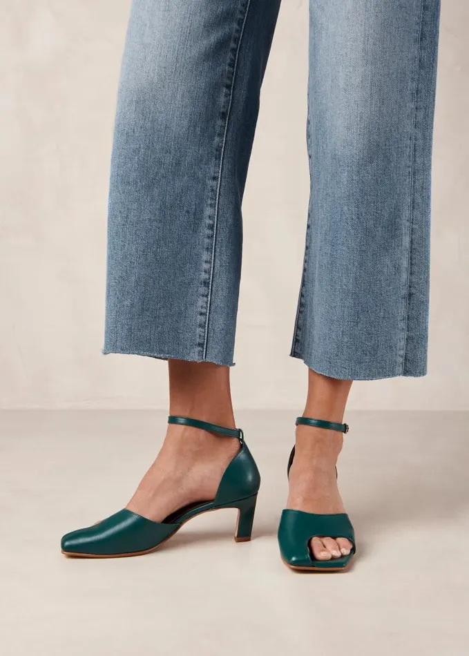ALOHAS Heels Women Cliff 8211 Green Leather Pumps