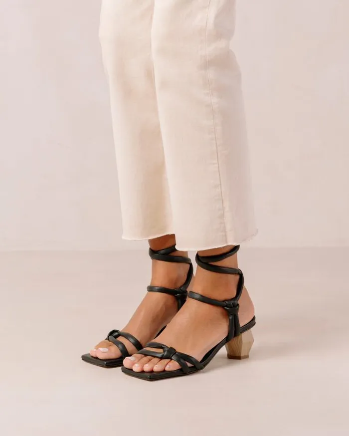 ALOHAS Heels Women Creative 8211 Black Leather Sandals