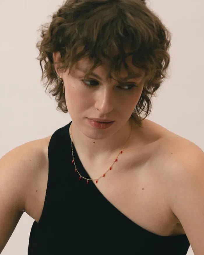 ALOHAS Jewelry Women Jalapeno 8211 Gold And Red Necklace