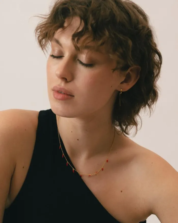 ALOHAS Jewelry Women Jalapeno 8211 Gold And Red Necklace