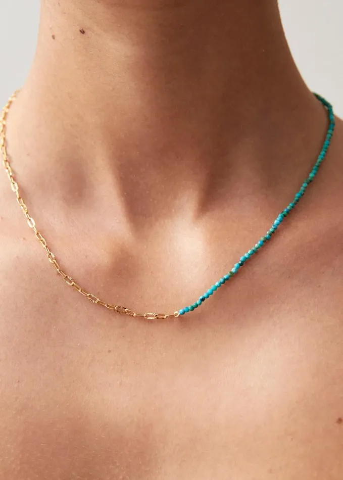 ALOHAS Jewelry Women Junie 8211 Gold Necklace With Blue Stones