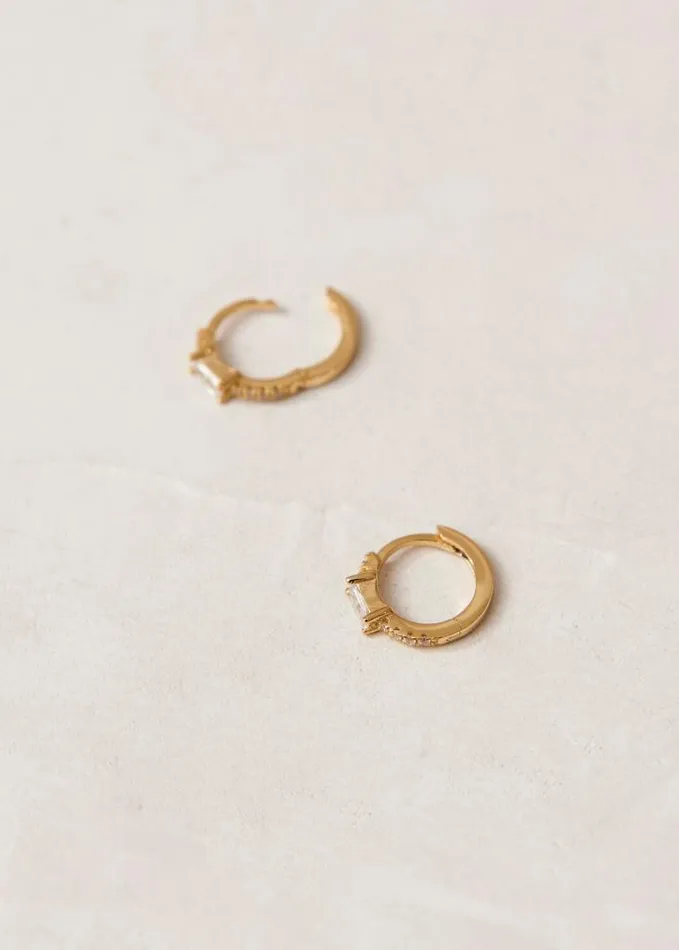 ALOHAS Jewelry Women Plato 8211 Clear Crystal Gold Earrings