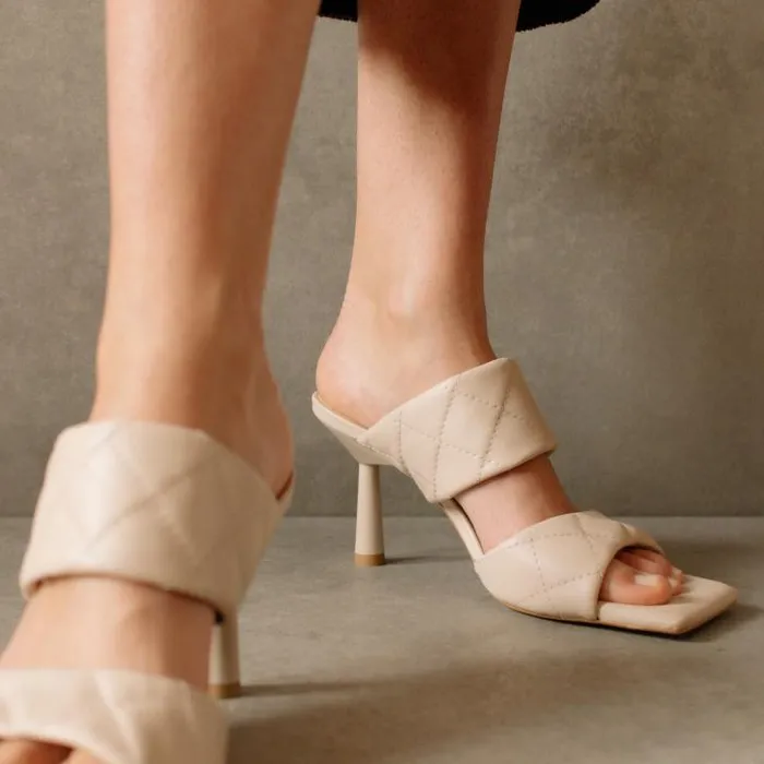 ALOHAS Mules Women Conner 8211 White Leather Sandals