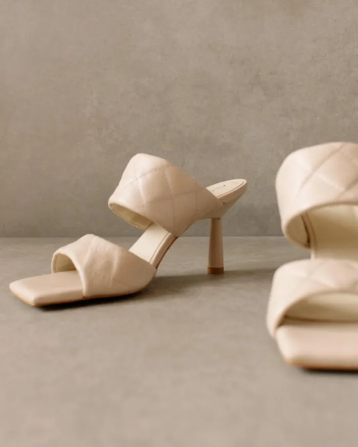 ALOHAS Mules Women Conner 8211 White Leather Sandals