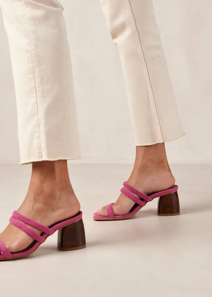 ALOHAS Mules Women Indiana 8211 Pink Leather Sandals