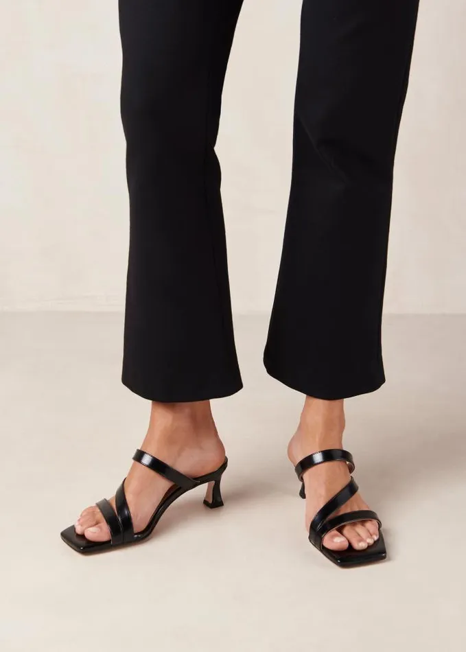 ALOHAS Mules Women Sonny 8211 Black Patent Vegan Leather Mules