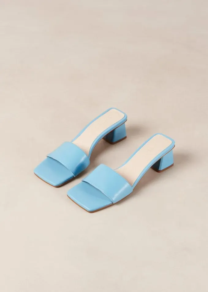 ALOHAS Mules Women Squared 8211 Blue Vegan Leather Sandals