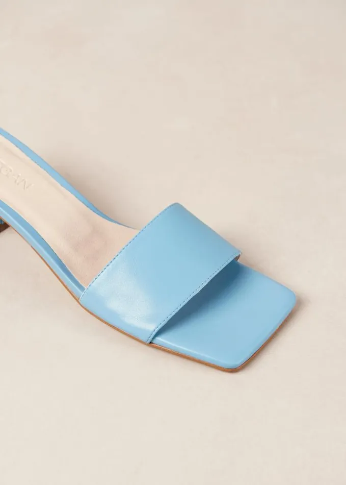 ALOHAS Mules Women Squared 8211 Blue Vegan Leather Sandals
