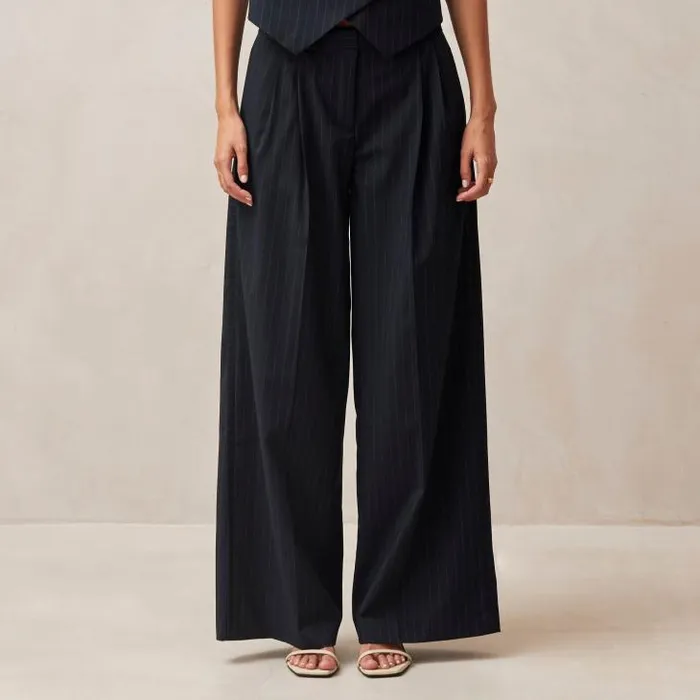 ALOHAS Pants Women Megan 8211 Navy Pinstripe Pants
