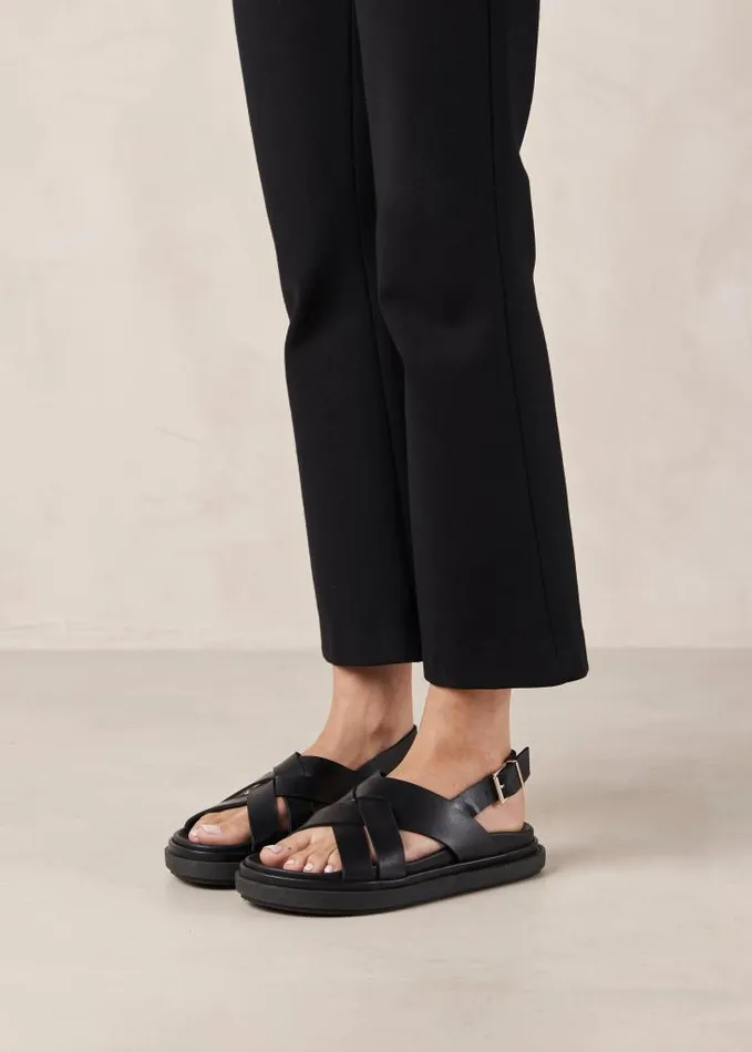 ALOHAS Sandals Women Trunca 8211 Black Leather Sandals