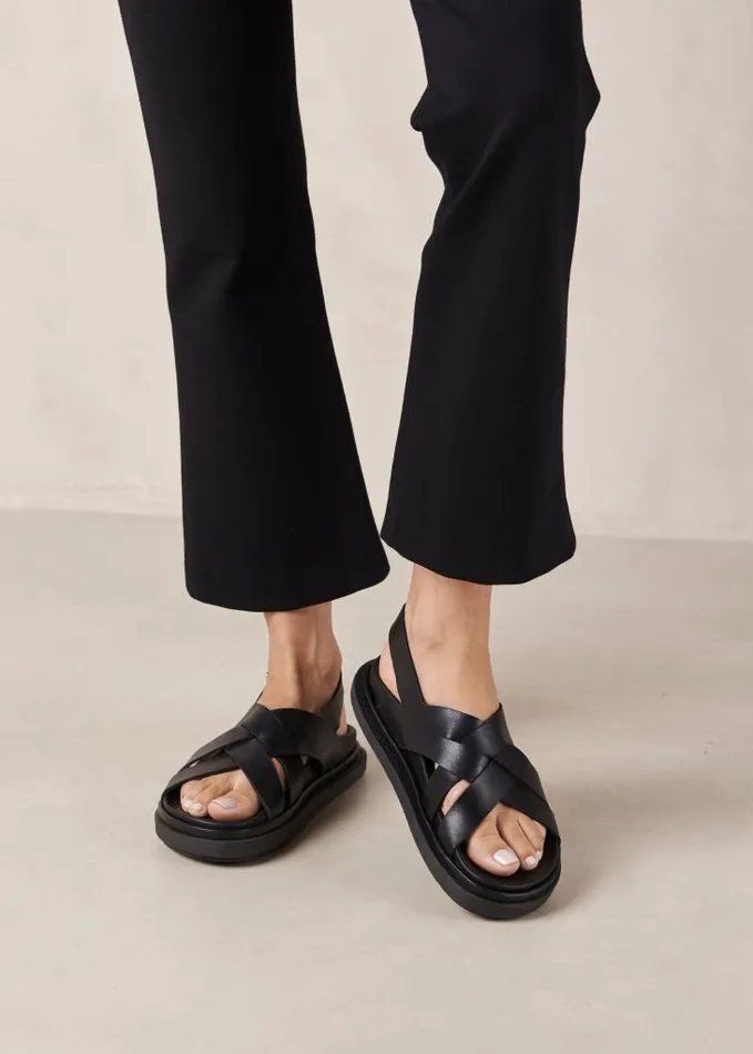 ALOHAS Sandals Women Trunca 8211 Black Leather Sandals