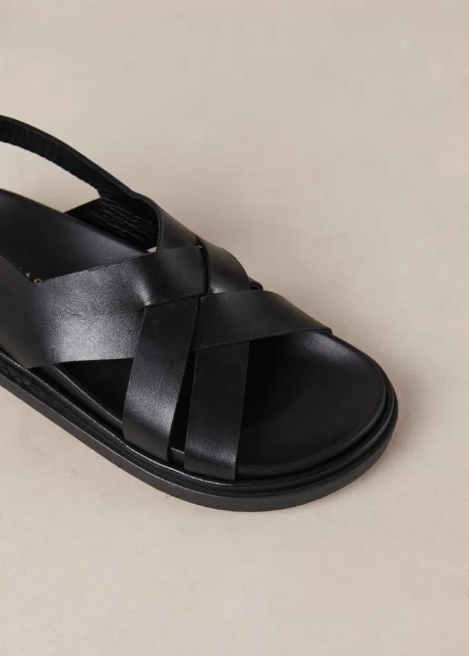 ALOHAS Sandals Women Trunca 8211 Black Leather Sandals