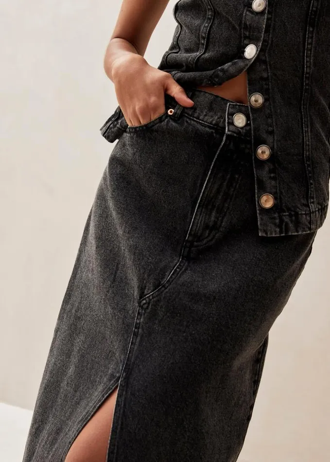 ALOHAS Skirts Women Mariana 8211 Black Denim Skirt