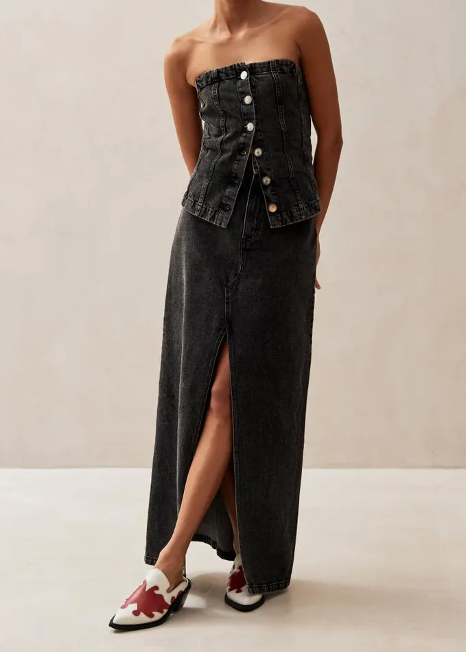 ALOHAS Skirts Women Mariana 8211 Black Denim Skirt