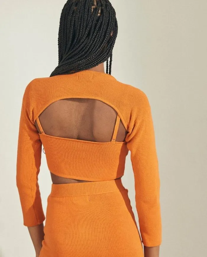ALOHAS Tops Women Hustle 8211 Orange Knit Top