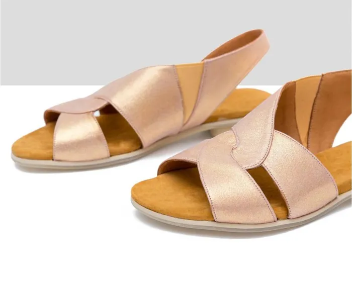 Audley Shoes Flat Leather Sandal Fantina Metallic Women Flat